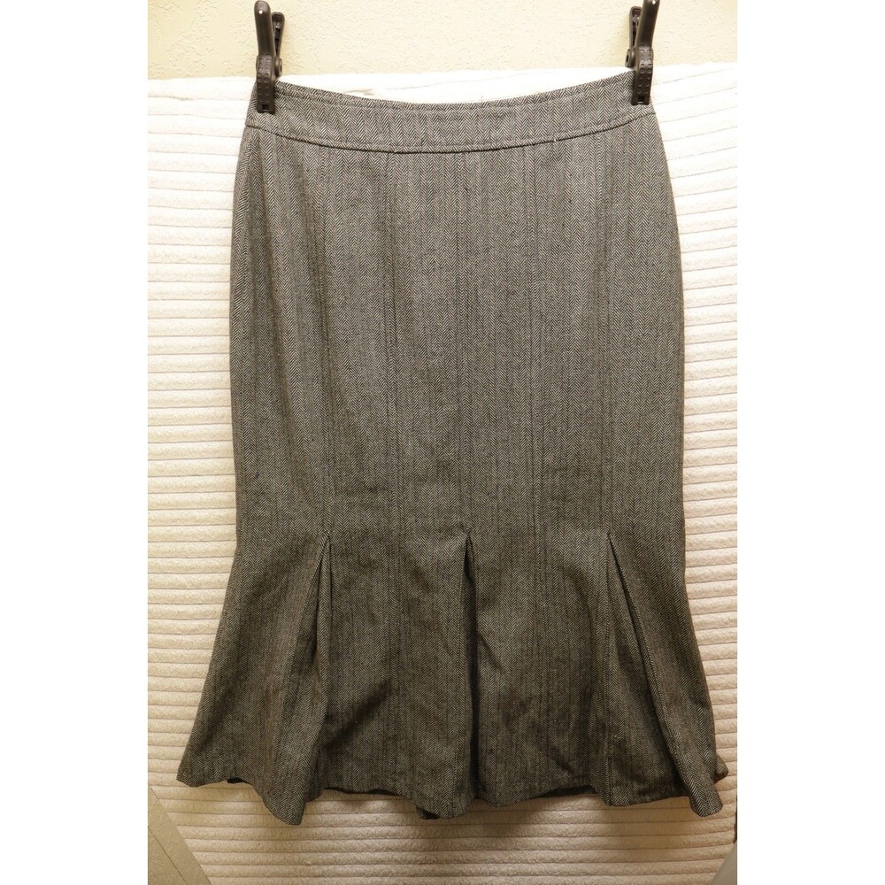 Ashley Stewart Womens Size 14 Maxi Skirt Gray Stretch Business Quiet Luxury